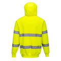 Yellow - Back - Portwest Mens B304 Hi-Vis Drawstring Hoodie