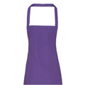 Purple - Back - Premier Unisex Adult Cotton Bibbed Apron