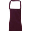 Aubergine - Back - Premier Unisex Adult Cotton Bibbed Apron