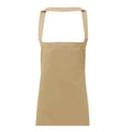 Khaki - Back - Premier Unisex Adult Cotton Bibbed Apron