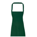 Bottle Green - Back - Premier Unisex Adult Cotton Bibbed Apron