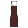 Brown - Front - Premier Unisex Adult Cotton Bibbed Apron