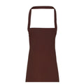 Brown - Back - Premier Unisex Adult Cotton Bibbed Apron