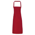 Burgundy - Front - Premier Unisex Adult Cotton Bibbed Apron