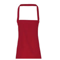 Burgundy - Back - Premier Unisex Adult Cotton Bibbed Apron