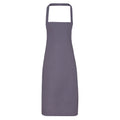 Dark Grey - Front - Premier Unisex Adult Cotton Bibbed Apron