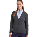 Charcoal - Back - Premier Womens-Ladies Cotton Acrylic V Neck Cardigan