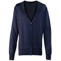 Navy - Front - Premier Womens-Ladies Cotton Acrylic V Neck Cardigan