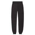 Black - Front - Fruit of the Loom Childrens-Kids Elasticated Hem Jogging Bottoms