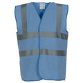 Sky Blue - Front - Yoko Mens Band & Brace Hi-Vis Waistcoat