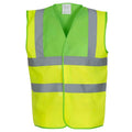 Lime-Yellow - Front - Yoko Mens Band & Brace Hi-Vis Waistcoat