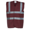 Maroon - Front - Yoko Mens Band & Brace Hi-Vis Waistcoat