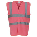 Pink - Front - Yoko Mens Band & Brace Hi-Vis Waistcoat