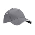 Graphite Grey-Oyster Grey - Front - Beechfield 5 Panel Sandwich Peak Baseball Cap