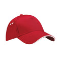 Classic Red-White - Front - Beechfield 5 Panel Sandwich Peak Baseball Cap