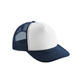 Navy-White - Front - Beechfield Vintage Snapback Trucker Cap