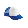 Bright Royal Blue-White - Front - Beechfield Vintage Snapback Trucker Cap