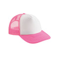 Fluorescent Pink-White - Front - Beechfield Vintage Snapback Trucker Cap