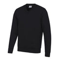 Black - Front - Awdis Childrens-Kids Academy V Neck Sweatshirt