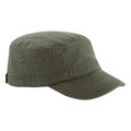 Vintage Olive - Front - Beechfield Urban Herringbone Army Cap