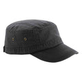 Vintage Black - Front - Beechfield Urban Herringbone Army Cap