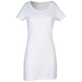 White - Front - Skinni Fit Womens-Ladies T-Shirt Dress