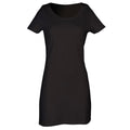 Black - Front - Skinni Fit Womens-Ladies T-Shirt Dress