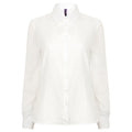 White - Front - Henbury Womens-Ladies Moisture Wicking Long-Sleeved Shirt