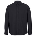 Black - Front - Henbury Mens Moisture Wicking Long-Sleeved Shirt