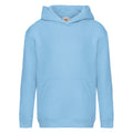 Sky Blue - Front - Fruit of the Loom Childrens-Kids Premium Hooded Sweatshirt