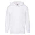 White - Front - Fruit of the Loom Childrens-Kids Premium Hooded Sweatshirt