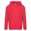 Red - Front - Fruit of the Loom Childrens-Kids Premium Hooded Sweatshirt