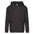 Black - Front - Fruit of the Loom Childrens-Kids Premium Hooded Sweatshirt