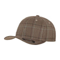 Brown-Khaki - Front - Flexfit Glen Checked Baseball Cap