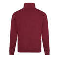 Burgundy - Back - Awdis Mens Sophomore Zip Neck Sweatshirt