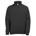 Jet Black - Front - Awdis Mens Sophomore Zip Neck Sweatshirt