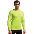 Lime - Back - Spiro Mens Performance Long-Sleeved T-Shirt