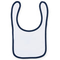 White-Navy - Front - Larkwood Toddler Bib