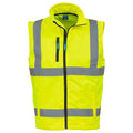 Yellow - Front - Yoko Unisex Adult Softshell Hi-Vis Gilet