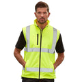 Yellow - Back - Yoko Unisex Adult Softshell Hi-Vis Gilet