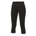 Jet Black-Purple - Front - AWDis Cool Womens-Ladies Girlie Capri