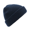 French Navy - Front - Beechfield Classic Waffle Knitted Beanie