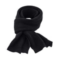 Black - Back - Beechfield Unisex Adult Classic Waffle Knitted Scarf