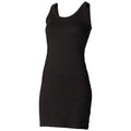 Black - Front - Skinni Fit Womens-Ladies Tank Dress