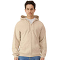 Sand - Front - Gildan Mens Softstyle Midweight Full Zip Hoodie