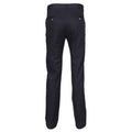 Navy - Back - Henbury Mens Flat Fronted Trousers