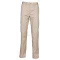 Stone - Front - Henbury Mens Flat Fronted Trousers