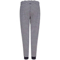 Navy-White - Back - SF Womens-Ladies Stripe Lounge Pants