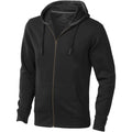 Solid Black - Front - Elevate Mens Arora Hooded Full Zip Sweater