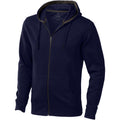 Navy - Front - Elevate Mens Arora Hooded Full Zip Sweater